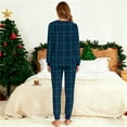 thumbnail image 5 of 2025 Christmas Fashion Pajama Set Checkered Print Long Sleeve Crew Neck Top & Double Pocket Pants Cozy Soft Loungewear Warm Sleepwear Casual Homewear Fall Winter Comfortable Outfit, 5 of 5