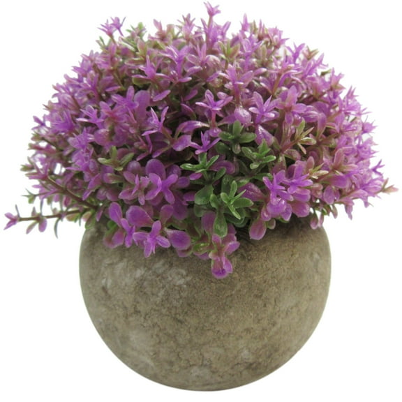 K-Cliffs 5-inch  Artificial Topiary Purple Plant in Pot for Home Decor
