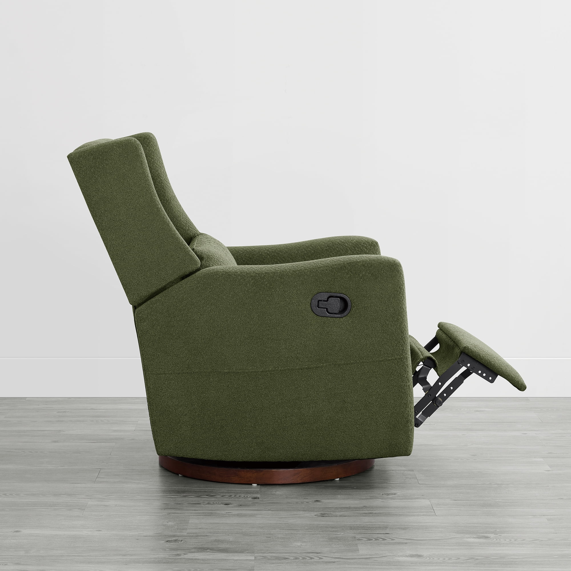 Spruce & Spring Manual Swivel Glider Recliner with Storage Pocket, Moss Green