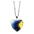 thumbnail image 1 of Solar System Planet Galaxy Glass Universe Heart shaped Pendant Necklace, 1 of 9