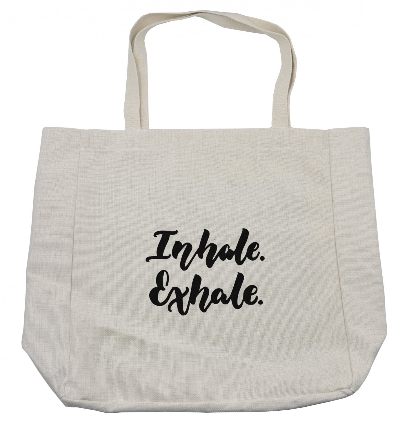 Inhale Exhale Shopping Bag, Minimalist Modern Motivation Message Brush ...
