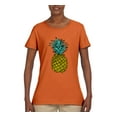 thumbnail image 2 of Wild Bobby, Trendy Tropical Pineapple, Fashion, Women Graphic Tee, Orange, Small, 2 of 4