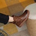 thumbnail image 5 of Purcolt Womens PU Leather Ankle Boots Vintage Trendy Pointed Toe Thick Sole Short Booties Comfort Elegant Slip-on Dress Boots with Side Strap for Travel Vacation Concert, 5 of 6
