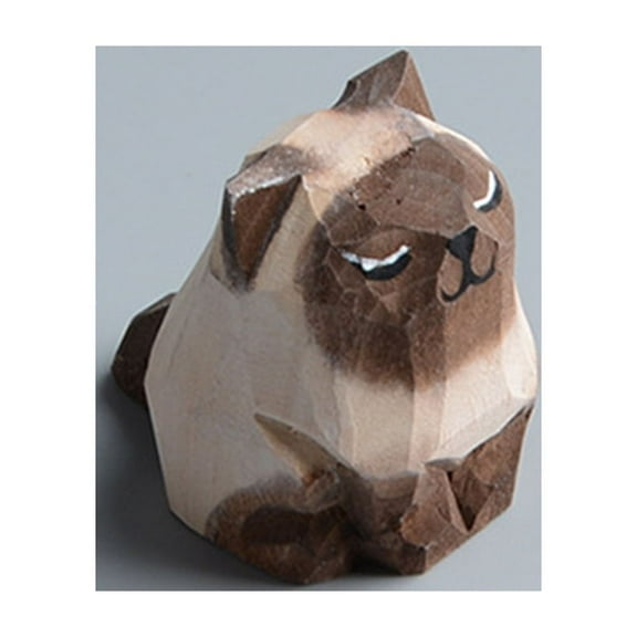 Mini Wooden Cat Figure for Desk Office, Cat Figures for Cat Lovers,Sculpture Desk Ornament Gifts for Boys Girls Kids