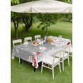 thumbnail image 3 of Outdoor Tablecloth with Umbrella Hole and Zipper, Grey Christmas Rectangle Table Cloth 54x80 Inch Waterproof Tablecloth, Snowflake Winter Xmas Tree Picnic Table Cover for Patio Camping, 3 of 7