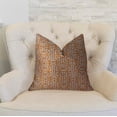 thumbnail image 2 of Plutus Crossroad Orange and Ivory Handmade Luxury Pillow - Double sided 22" x 22", 2 of 3
