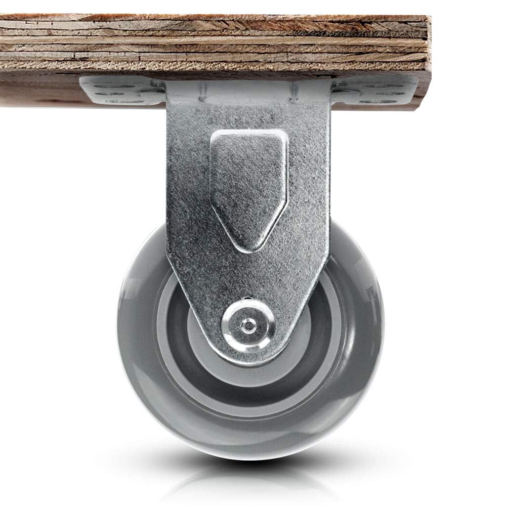 SY America 3" 4 Pack Caster w/ Gray Polyurethane Wheel Top Annular Plate, Top Plate Caster, 1200 lbs Total Capacity (3 inches pack of 4, 2 Swivel w/ Brakes & 2 Rigid)