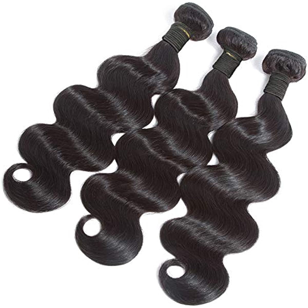 Body Wave Hair Bundles With Closure Virgin Brazilian Human Hair Weave Weft with 4x4 Transparent Lace Closure Natural Black Color