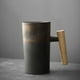thumbnail image 1 of Tazas de cerámica hechas a mano, 201-300ml, con mango de madera, para la familia, oficina, hogar, vintage, 220ml D, 1 of 2