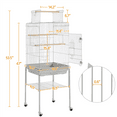 thumbnail image 2 of Yaheetech 53.5-inch Open Top Metal Bird Cage with Detachable Rolling Stand, Light Gray, 2 of 14