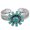 Blue, variant on Fashion Alloy Silver-Tone Simulated Turquoise Flower Adjustable Cuff Bracelet