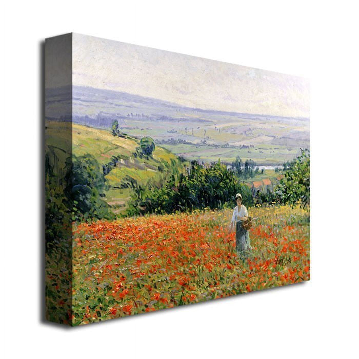 Trademark Fine Art "Woman in a Poppy Field" Canvas Wall Art by Leon Giran Max
