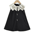 thumbnail image 1 of LYMAYTER Robe Décontractée pour Tout-Petits Fille, Robe à Grand Col avec Grand Nœud, Sans Manches, Ligne A, Robe de Fête, 1-7 Ans, 1 of 8