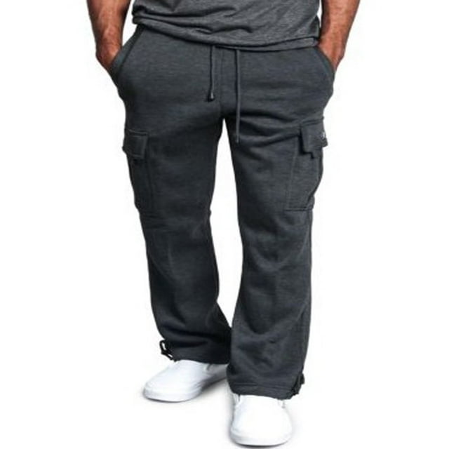 Men Jogger Trousers Casual Athletic Pants Sweatpants Loose Pocket Drawstring Long Pants