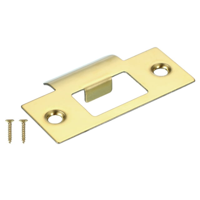 Uxcell Universal Latch Strike Plate with Screw for Door Gold