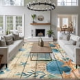 5'x7' Area Rugs for Living Room Bedroom, Vintage Beige Coastal Washable ...