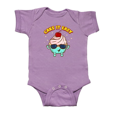 

Inktastic Cupcake Funny Cake it Easy Gift Baby Boy or Baby Girl Bodysuit