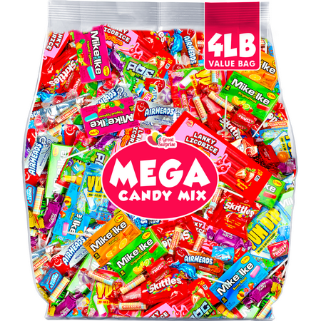 Candy Mix - 4 Pounds - Assorted Candies Bulk - Pinata Stuffer - Individually Wrapped - Party Variety Bag