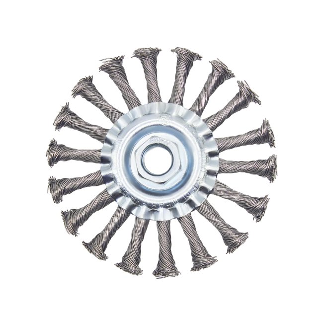 Cepillo de alambre OSFTBVT anudado de 4.5 pulgadas para amoladora angular