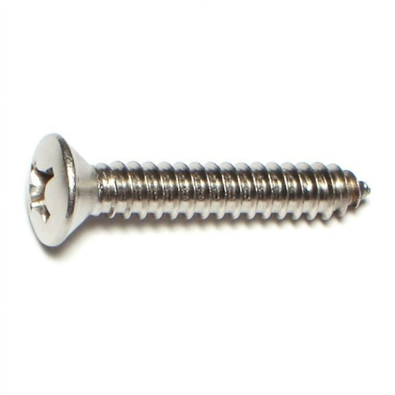 #14 x 1-1/2" 18-8 Stainless Steel Phillips Oval Head Sheet Metal Screws SMSOSS-218
