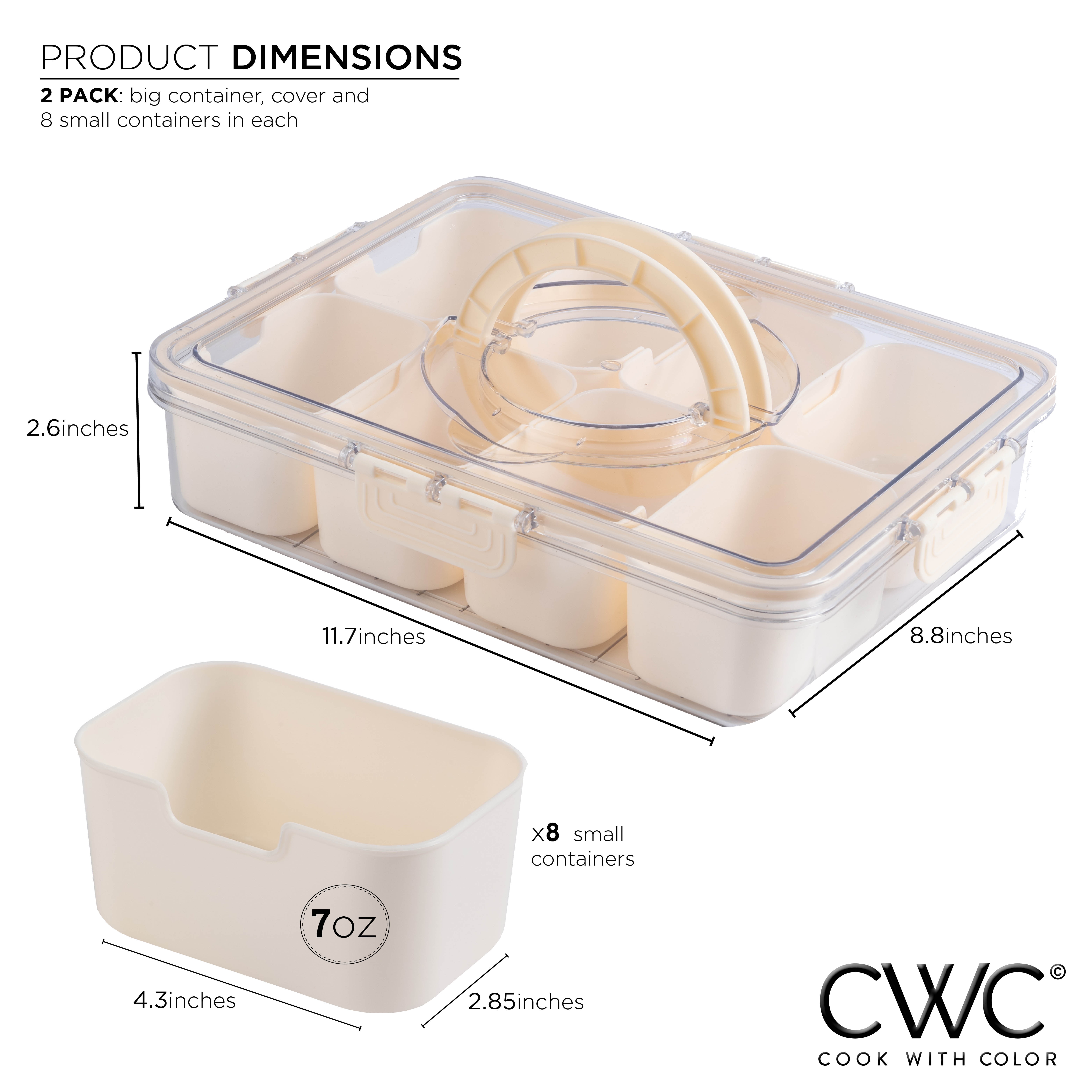 COOK WITH COLOR Snackle Box for Kids Lunch Box and Snack Container, Cream