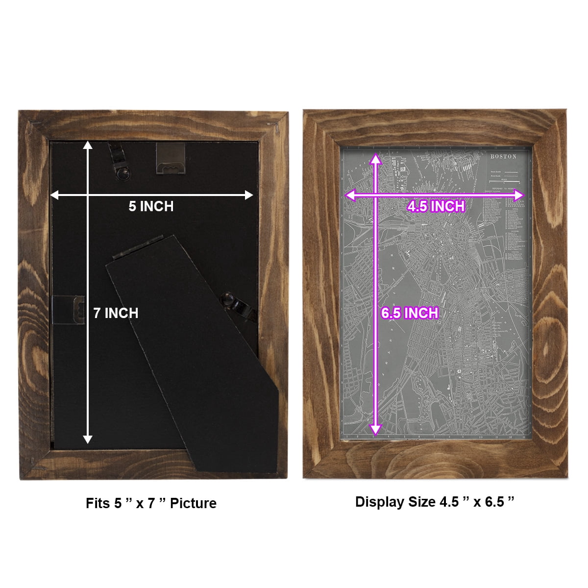 City Map of Boston -Framed Print w/glass-Walnut