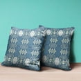thumbnail image 4 of Carnival Geo Indoor/Outdoor Pillow with Removable Cover in Off-White Blue20x20, 4 of 5