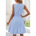 thumbnail image 4 of Merokeety Summer Dress for Women V Neck Flowy Vacation Mini Dress with Pockets Blue xl, 4 of 6