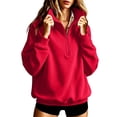 thumbnail image 2 of NominalSnug Womens Half Zip Oversized Sweatshirts Fleece Long Sleeve Pullover Tops Fall Fashion Clothes, 2 of 7