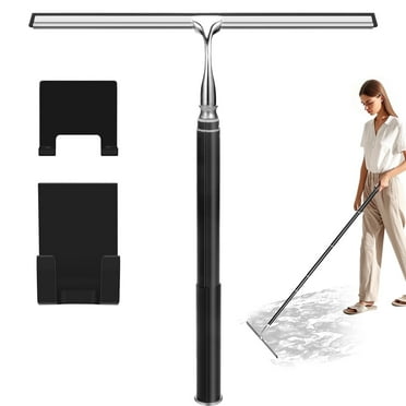 Shower Squeegee with Long Handle,Window Squeegee with Extension Pole Squeegee for Shower Glass Floor Squeegee, Telescoping Shower Squeegee for Glass Door, Tile Wall, Car,Floor