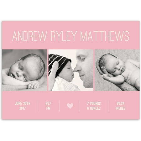 Circle Baby Photo Announcement - Contemporary Name Baby Announcement