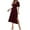 Wine, variant on ZZwxWA Maxi Dress for Women Wrap V Neck Short Sleeve Empire Pleated Waist Summer Casual Elegant Long Dresses with Pockets