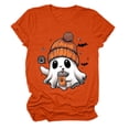 thumbnail image 3 of T-shirt Graphique à Manches Courtes d'Halloween pour Femmes Col Rond Décontracté pour Tenue de Fête d'Été avec Jeans, 3 of 4