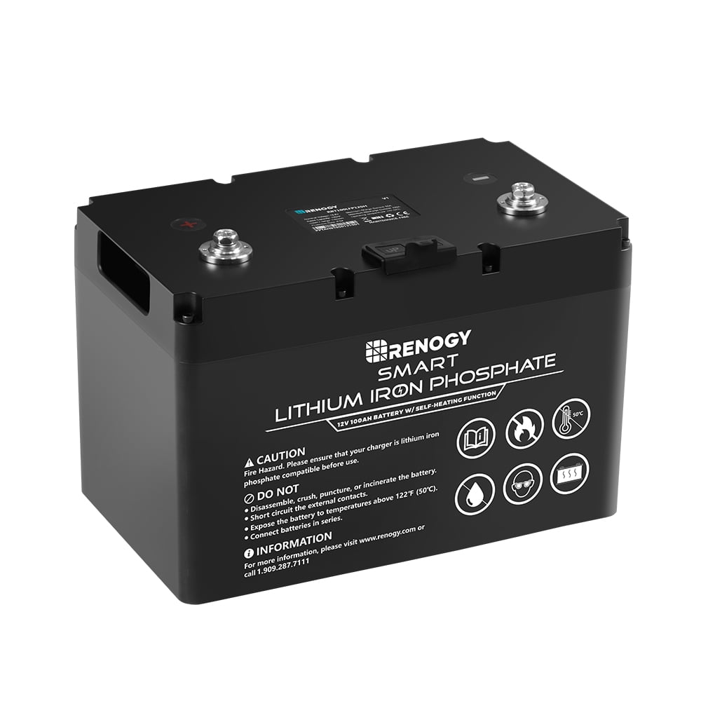 Renogy 12V 100Ah Smart Lithium Iron Phosphate Battery w/ SelfHeating
