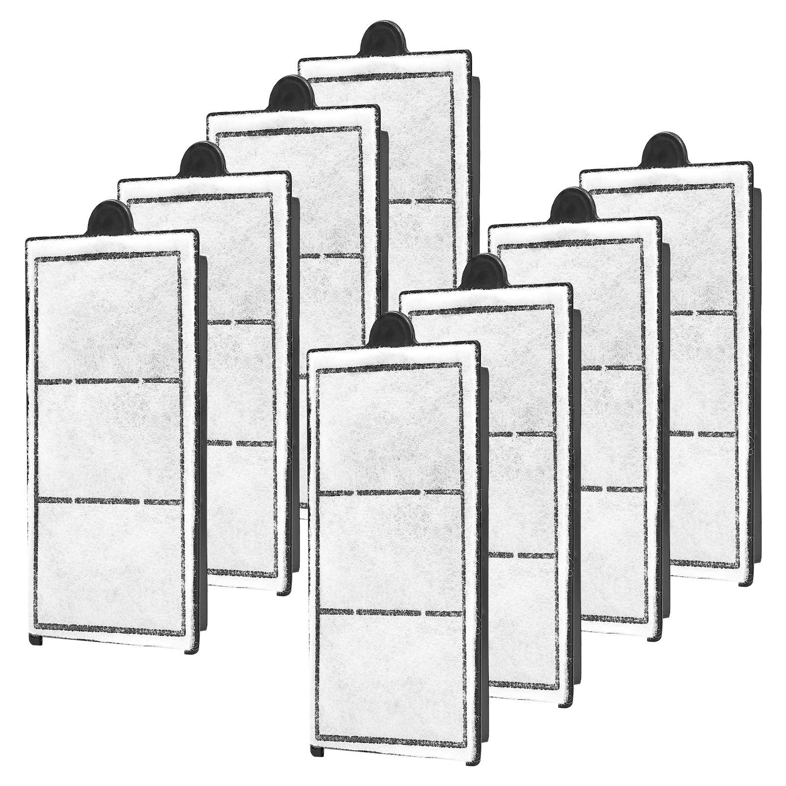 Aquarium Filter Cotton, 8 PCS Fish Tank Replacement Filter Cartridges for 2.5/3.5 Gal, Fishbowl Accessories with Multi-Layer Filtration Easy Installation, for MN-200 and MN-280 Models