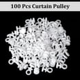 thumbnail image 4 of 100pcs White Curtain Track Gliders - Effortless Curtain Rail Hooks, 4 of 5