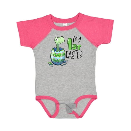 

Inktastic My 1st Easter Dinosaur Hatching Easter Egg Gift Baby Boy or Baby Girl Bodysuit