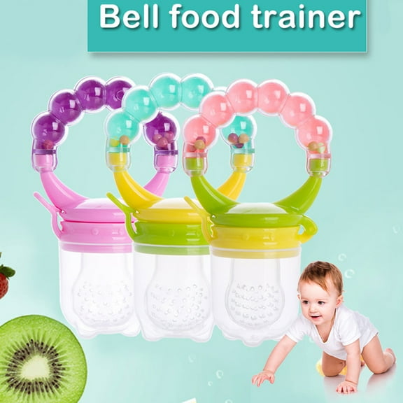 Bueautybox Baby Fresh Food Fruit Feeder with Rattle Silicone Nipple Pacifier Teething Toy