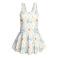 thumbnail image 6 of DISNIMO Bunny Flower Print Girls One Piece Swimsuit Sleeveless Swimwear Skirted Quick Dry Swim Dress Hawaiian Beach Bathing Suit for Kids Girls 3-13Y, 6 of 8