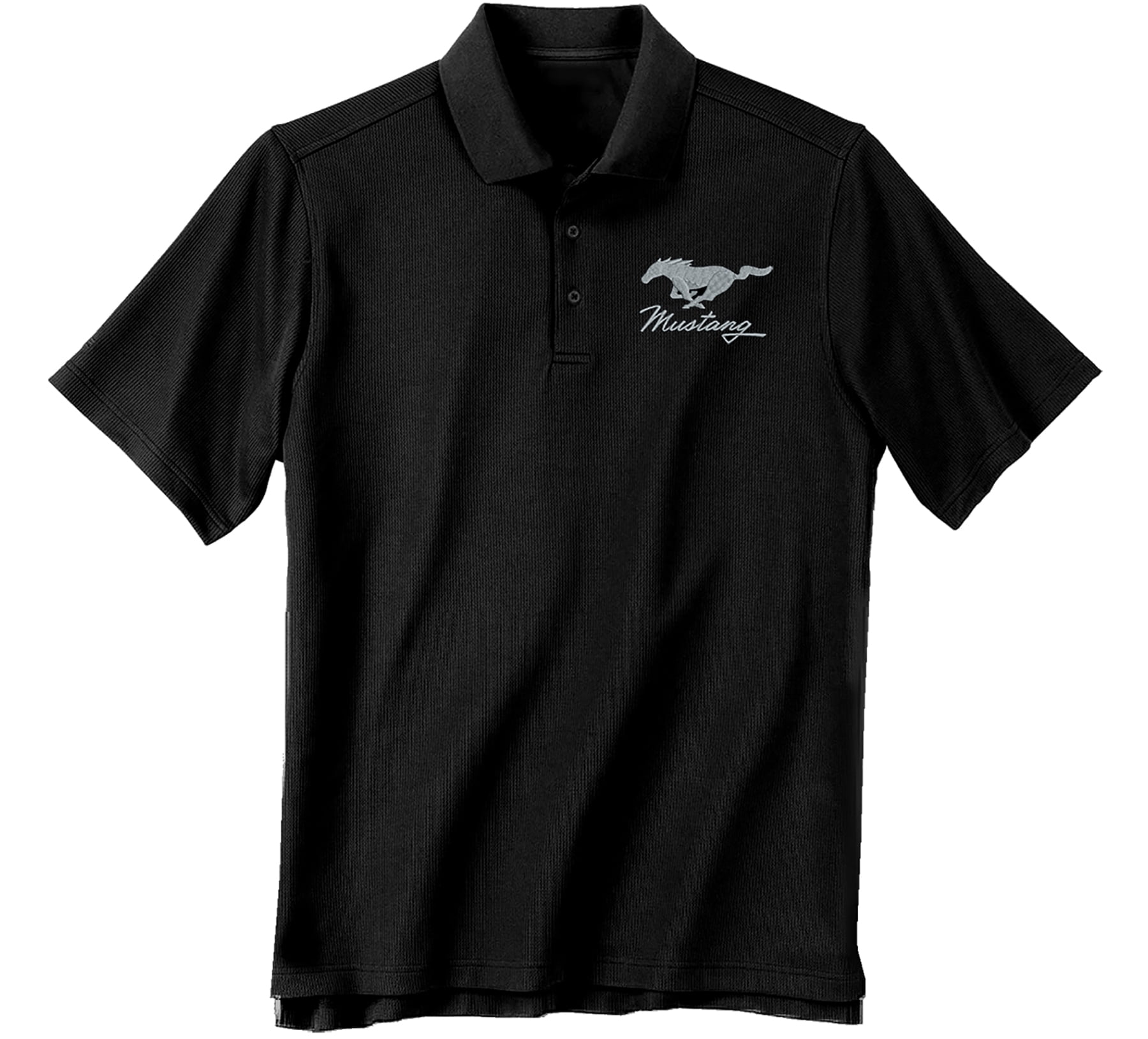 MUSTANG Small Cotton Ford Polo Shirt Black Adult Men's Women's Short