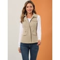 thumbnail image 2 of Chaqueta con cremallera y bolsillos sin mangas Anorak Utility Chaleco para mujer Caqui XL, 2 of 6