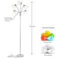 thumbnail image 2 of Medusa LED Floor Lamp with 10 Interchangeable Shades - Silver, 2 of 3