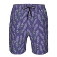 thumbnail image 3 of Rocae Lavender Flowers for Men's Beach Shorts Casual Elastic Waist Drawstring Summer Beach Shorts,S-3XL-3X-Large, 3 of 6