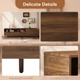 thumbnail image 4 of TV Stand for 75 Inch TVs, Paproos Mid Century Modern 70'' Entertainment Center with Drawers & Open Shelves, TV Console with Doors, Media Console TV Cabinet for Living Room, Office, Dark Brown, 4 of 10