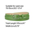 thumbnail image 3 of Cinturones de cintura fina para mujer Cinturón de cuero ajustado con hebilla rectangular para pantalones de vestir Verde Ajuste la cintura 78-95cm / 30.7-37.4, 3 of 4