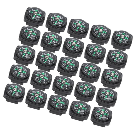 25,Pack Survival Compass Buckles, Black Rope Accessory For Outdoor Emergency Use