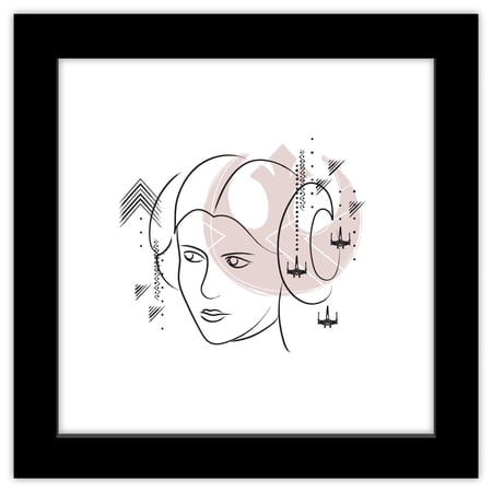 Gallery Pops Star Wars: Saga – Mid-Century Modern Princess Leia Wall Art Black Framed Version 12 x 12