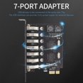 thumbnail image 2 of USB 3.0 PCI-E Expansion Card Adapter 7 Ports USB 3.0 Hub Adapter External PCI-E Extender PCI Express, 2 of 5