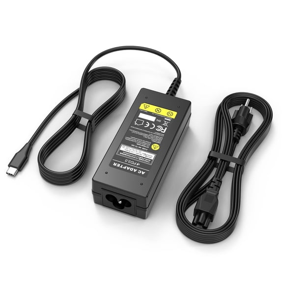 45W USB C Laptop Charger for Lenovo ThinkPad Yoga, HP Spectre Envy, ASUS Chromebook ZenBook, Huawei MateBook, Xiaomi Notebook Type C Power Supply Cord