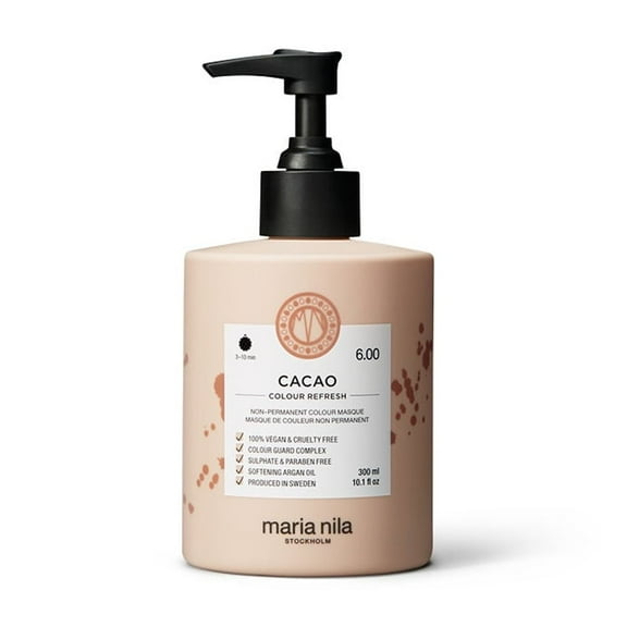 Maria Nila Colour Refresh, Cacao 10.1 Fl Oz, Brown Hair mask, Semi-Permanent Pigments, 100% Vegan & Sulfate/Paraben free